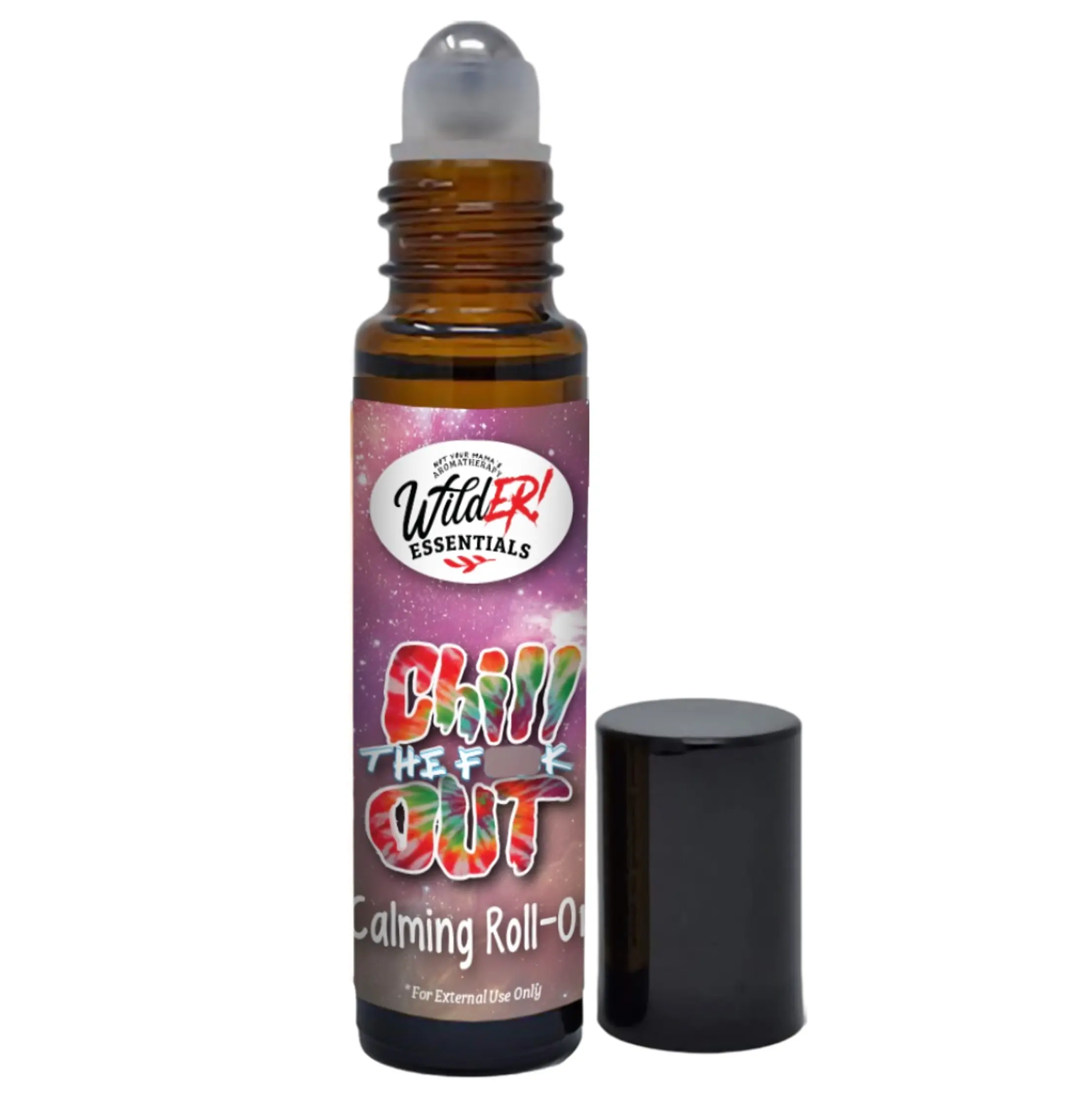 Wild Essentials Chill The F Out Essential Oil Roll On, 10ml, Calming, Stress, Meditation Blend, Pure, Premium Grade Essential Oils and Organic Jojoba Oil, Ready to Use, Moisturizer, All Natural