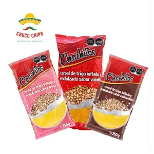 Chachitos Cereal Available in 3 delicious flavors Vanilla, Chocolate, Strawberry. Bag of 250grams. Vanilla also available in 500 grams Breakfast