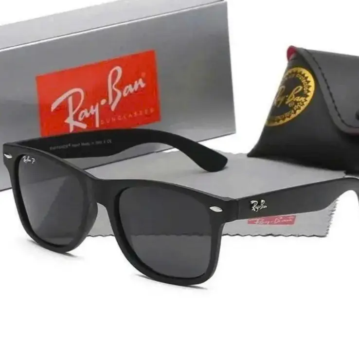 RayBan Polarized Outdoor Shades Black Square Eyewear UV Protection Sunglasses for Casual Daily Wear