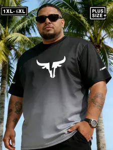 3-Pack Men's Plus Size Gradient T-Shirts, Quick-Dry Short Sleeve Sports Tees, Reflective Sleeves, Casual Wear, Athletic Tee, Sizes 1xl-6xl