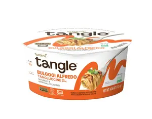 Tangle Bulgogi Alfredo Tangluccine, Instant pasta, microwaveable (Big Bowl 4.06 OZ Pack of 6)