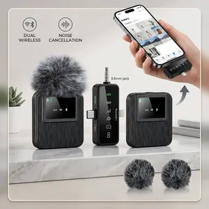 Professional Wireless Lapel Microphone System, 3-in-1 Wide Compatibility, Effective Background Noise Reduction, 328ft Remote Connection & 20h Endurance, Ideal for Interviews, Vlogs and Live Recording