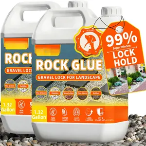 Rock Glue for Landscaping, 2.64 Gallon Mulch Glue for Landscaping, Mulch Adhesive & Gravel Stabilizer for Pea Gravel, Pebbles, and Stone for Outdoor Landscape, Walkways, Yards, Patios, and Driveways