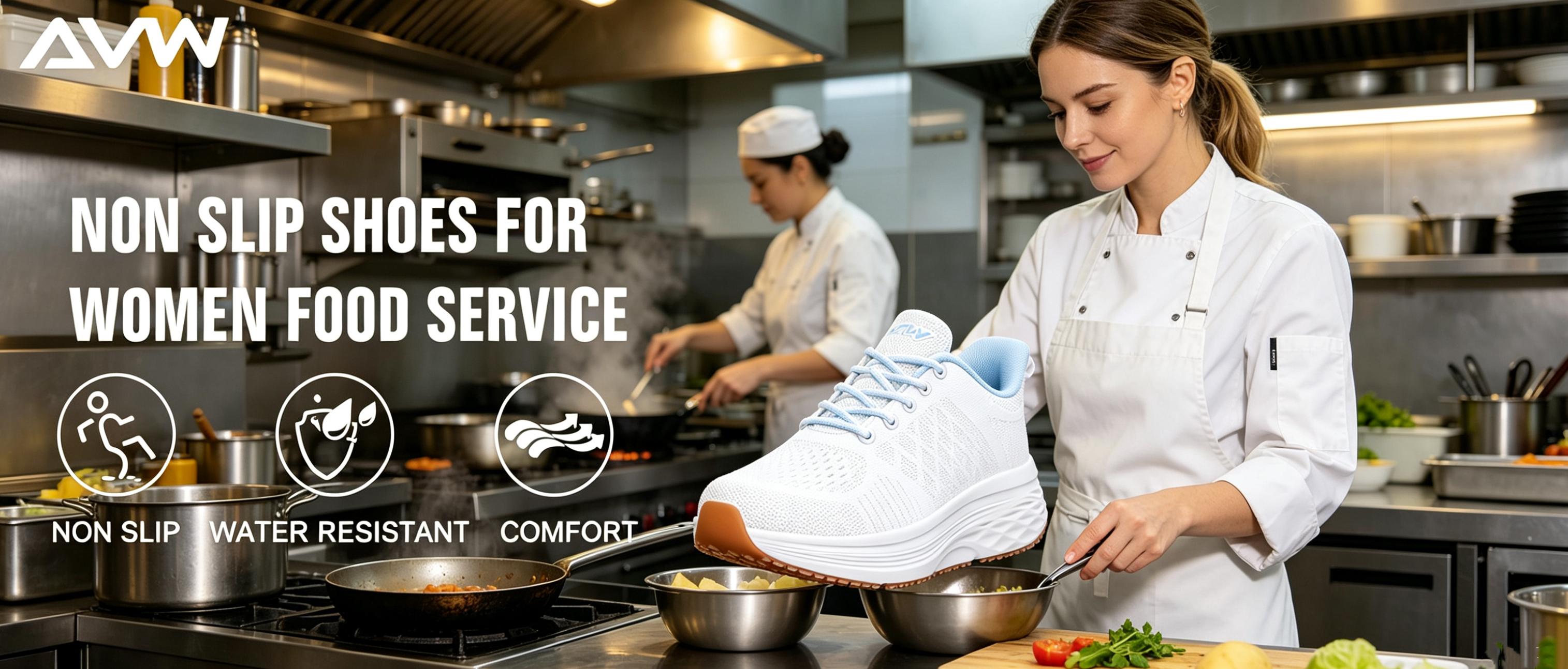 Lightweight Cushioned Nurse Sneakers, Non Slip Waterproof Work Footwear for Medical Workers Kitchen Food Service