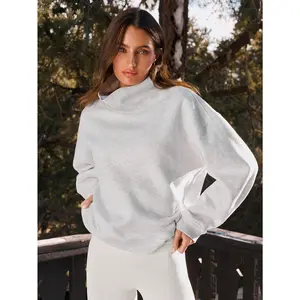 GLOWMODE Everyday Fleece Winter Soft Warm High Neck Relaxed Fit Waist Length Sweatshirt Autumn Winter Outdoors Daily Casual Wear