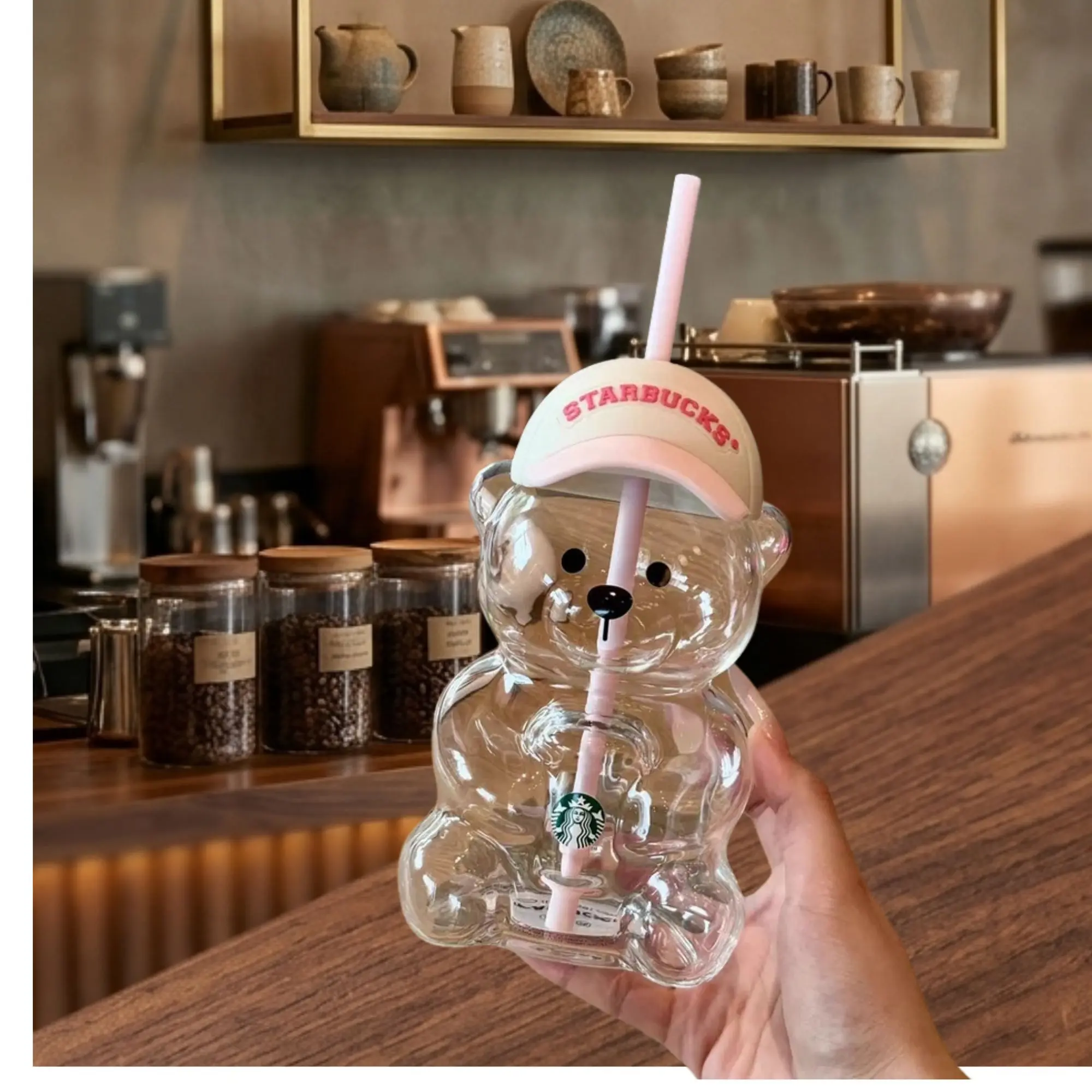 2026 NEW Starbucks x KBO Limited Collaboration Bearista Bear Straw Cold Cup Drinkware, 20oz Tumbler