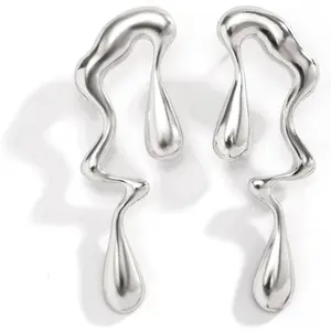 Irregular Waterdrop Earrings,Asymmetrical Drop Earrings  Exaggerated Melting Liquid  Statement Earrings for Women Girls