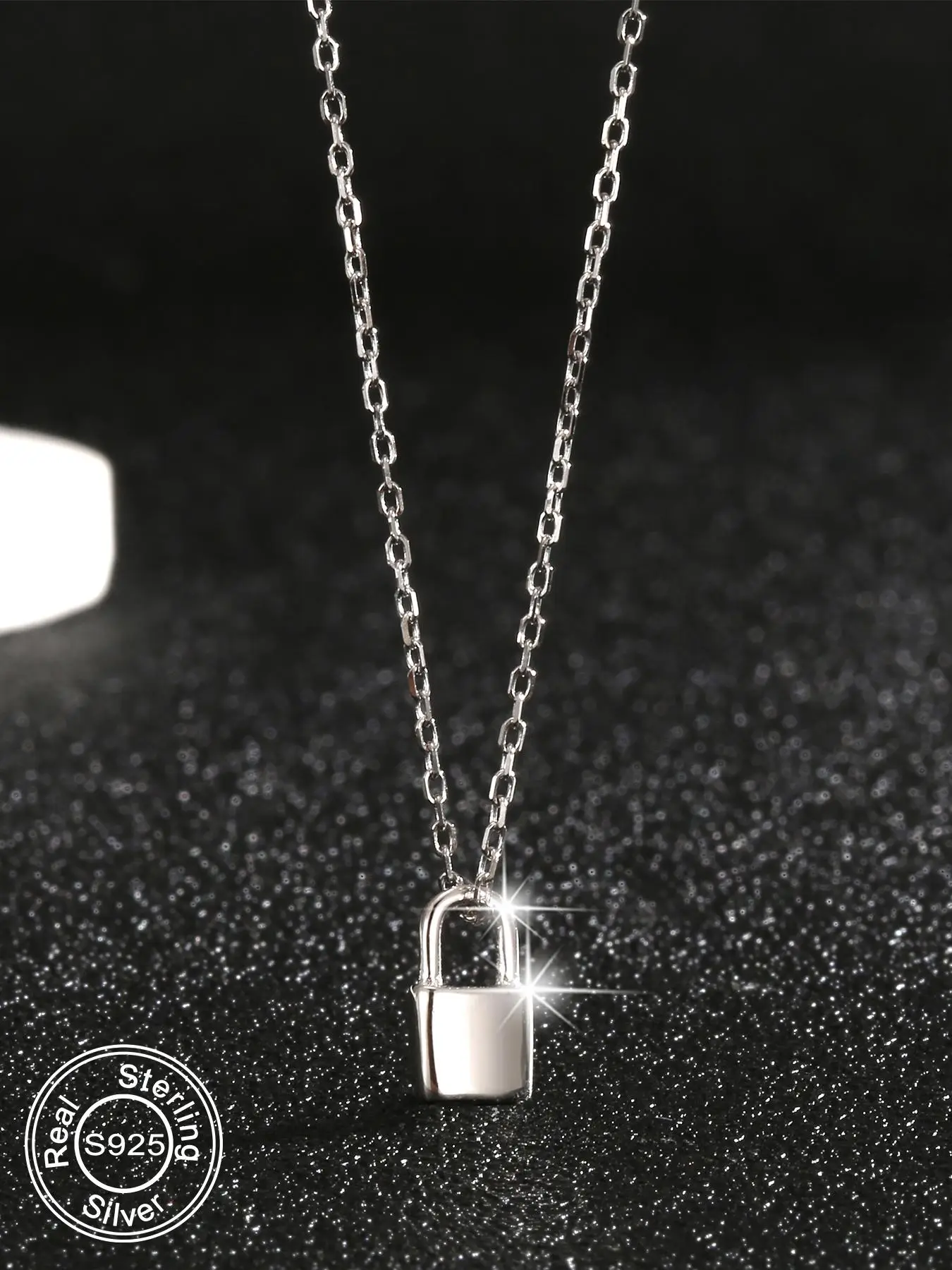 S925 Sterling Silver Creative Design Lock Pendant Necklace for Women, Fashion Jewelry for Party, Daily Clothing Decor, Trendy All-match & Exquisite Je