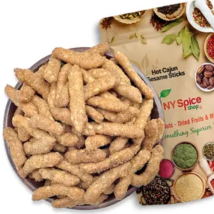 NY Spice Shop Cajun Hot Sesame Sticks – Spicy, Crunchy Snack with a Southern Kick | Great for Bulk Bins & Bold Snack Mixes Dried Garlic