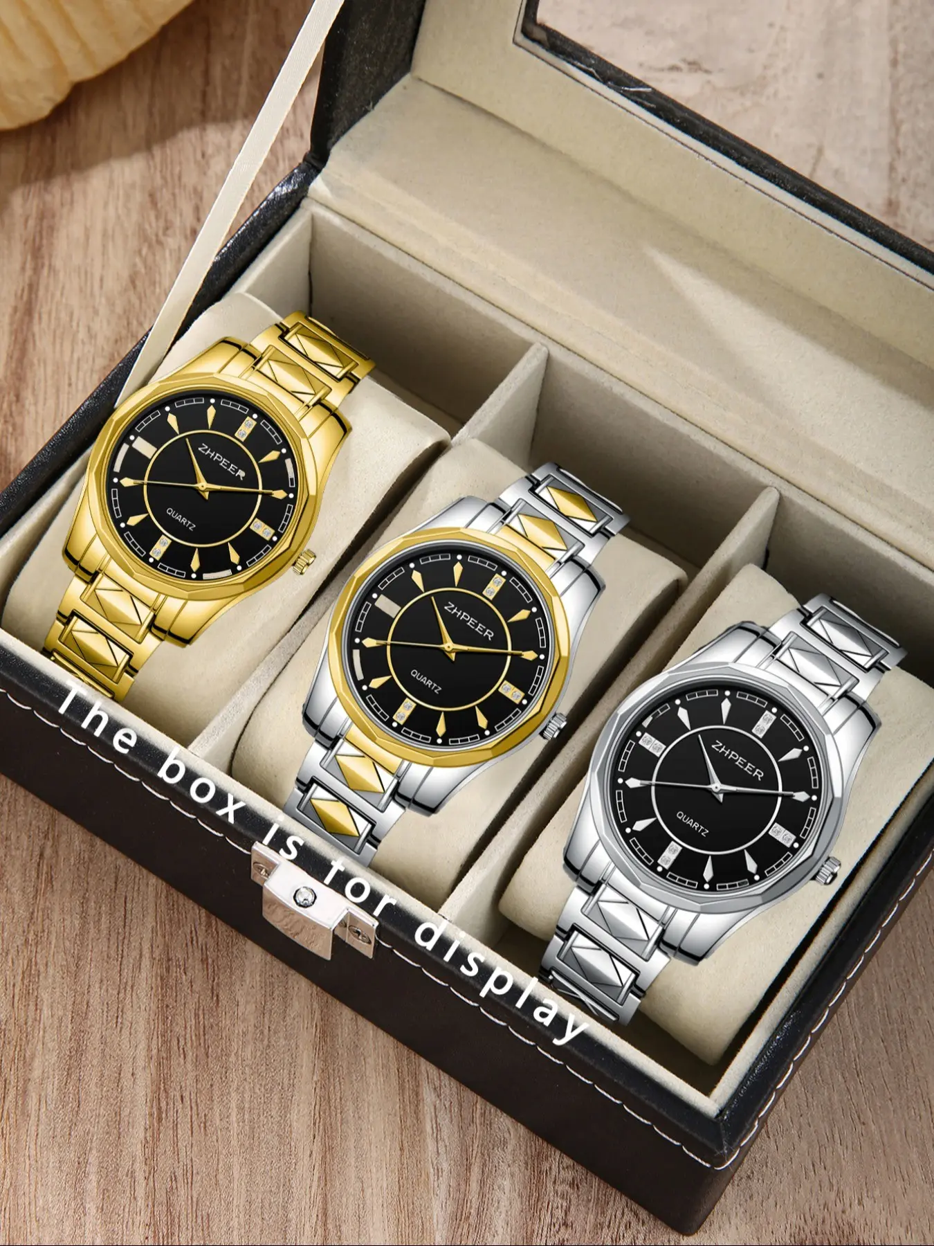 Business Fashion Casual Men's Pocket Watch Set 3pcs, Multiple Colors, Ideal for Daily Use, Parties, Birthdays, Holidays, Gifts