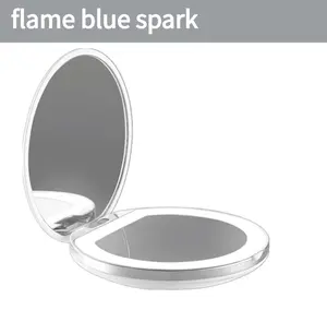 Portable Foldable Makeup Mirror, 1 Count Travel Makeup Mirror with LED Light, Compact Mirror for Women, Pocket Size Beauty Tool, Travel Hand Mirror