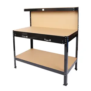 45.3" Steel Workbench Tool StorageWork Bench Workshop Tools TableW/Drawer and Peg Board metal  toolbox