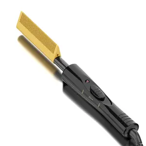 electric hot comb for wigs,450°F Hot Comb for black hair,Dual Voltage PressingComb,Fast Heating Ceramic HotComb,straightening combs for Lace Front Wigs and Natural Black Hair