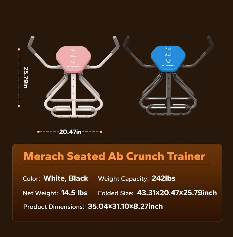 Merach Seated Ab Crunch Trainer, Foldable Core Exercise Equipment for Home Gyms, Comfortable Multi-Functional Waist Twist Exercise Trainer, TikTokShopBlackFriday SpringStatements