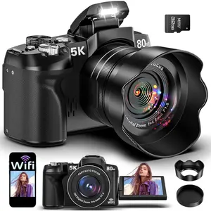 5K Digital Camera - 80MP WiFi Cameras for Photography - UHD  Autofocus Vlogging Camera for YouTube with 3" 270? Flip Screen - Travel Video Camara for Beginner with 18X Zoom, 32GB Card, Lens Hood
