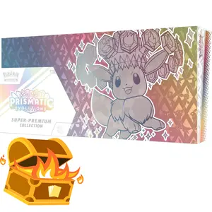 Pokemon TCG - Prismatic Evolutions Super-Premium Collection with Eevee ex Foil Promo Card -  Fuzzy Deck Box - Playmat - Card Sleeves & 14 Booster Packs