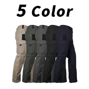 Men's Solid Color Tactical Work Pants, with Multiple Pockets and Zipper Closures, Durable Outdoor Training Pants, Available in Multiple Colors, Fishing, outdoor activities, work, hiking, camping 230 Grams Per Square Meter Men's Set