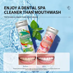 CAPUPOPO | Probiotic Solid Toothpaste,Nano Hydroxyapatite,Mouthwash ,with Pearl Powder for Brightening Teeth, Gentle Stain Removal, Long-Lasting Fresh Breath, Fluoride-Free Daily Oral Whitening for Adults, Eco-Friendly killer Anti Plaque Peach Foam Mint