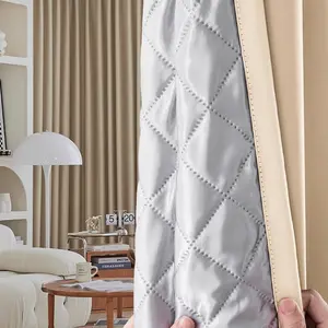 New Winter Velvet Thickened Insulated Windproof Warm Soundproof Curtain Fabric, Cotton Blinds for Bedroom Living Room, Casual Style, Thermal Insulated Curtain