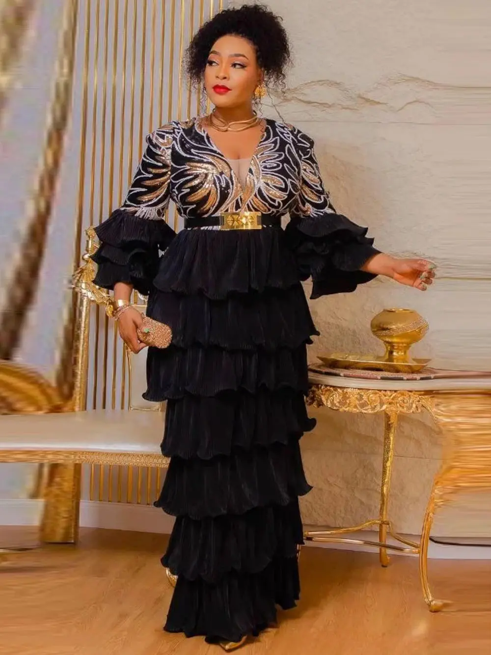 chinese dress ladies Arabic Turquoise Mermaid Beaded Split Luxury Dubai Long Evening Dresses  Gowns for Women Wedding Party ALI009 main image 0