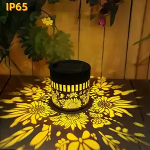 Solar Sunflower Wall Light, Projection Flower Wall Lamp, Outdoor Decorative Lighting, Garden Yard Path Community Holiday Atmosphere, LED Patio Decoration