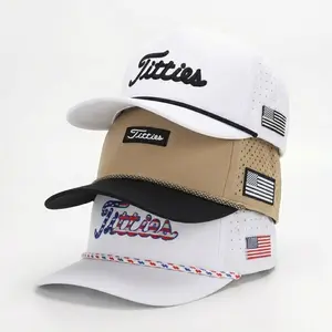 Curves & Clubs Titties Golf Hats 3-Pack – Funny USA Titties, Tan, and White & Black – Perfect Golf Gift Bundle