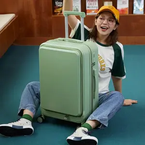 Innovative Design 20" Carry on Suitcase 24" Travel Luggage Aesthetic Narrow Aluminum Frame PC Hardside Spinner Wheel