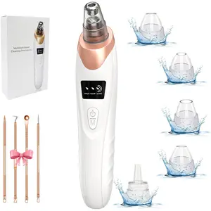 Blackhead Remover Pore Vacuum,Facial Pore Cleaner-5 Suction Power,5 Probes,USB Rechargeable Blackhead Vacuum Kit Electric Acne Extractor Tool for Adult (White)