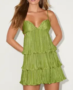 Lulus Sleek Dedication Aqua Blue Satin Plisse Cutout Tiered Mini Dress outfits Mesh Tropical Leopard Tube