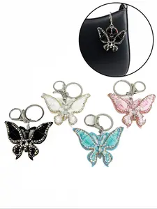Handmade Beaded Butterfly Bag Charm, Rhinestone Decorated High-End Versatile Bag Pendant, Elegant Accessory for Handbags & Purses, Purse Accessories