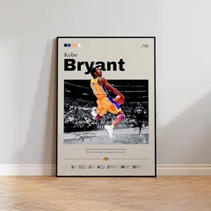 Kobe Bryant Poster, Basketball Legend Art Print, Wall Decor, Sports Memorabilia, Black Mamba Tribute, Home Decor, Motivational Artwork
