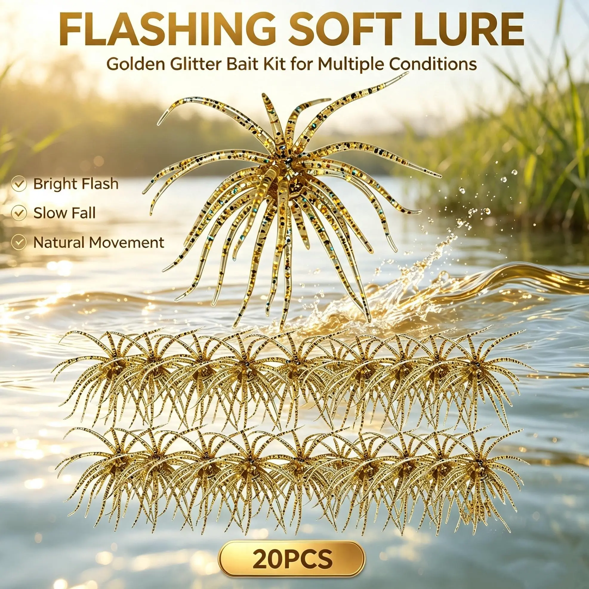 20PCS Fishing Lures for Freshwater – Realistic Sea Urchin Bait, Floating Artificial Fishing Lures with Lifelike Details, Durable Soft Bass Baits