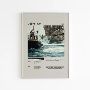 Godzilla Minus One Poster, Iconic Film Art Print, Unique Wall Decor , Perfect Gift for Movie Lovers