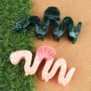 Personalised Acetate Big Green Snake Hair Claw Clip for Women Girls Gift 1 Piece