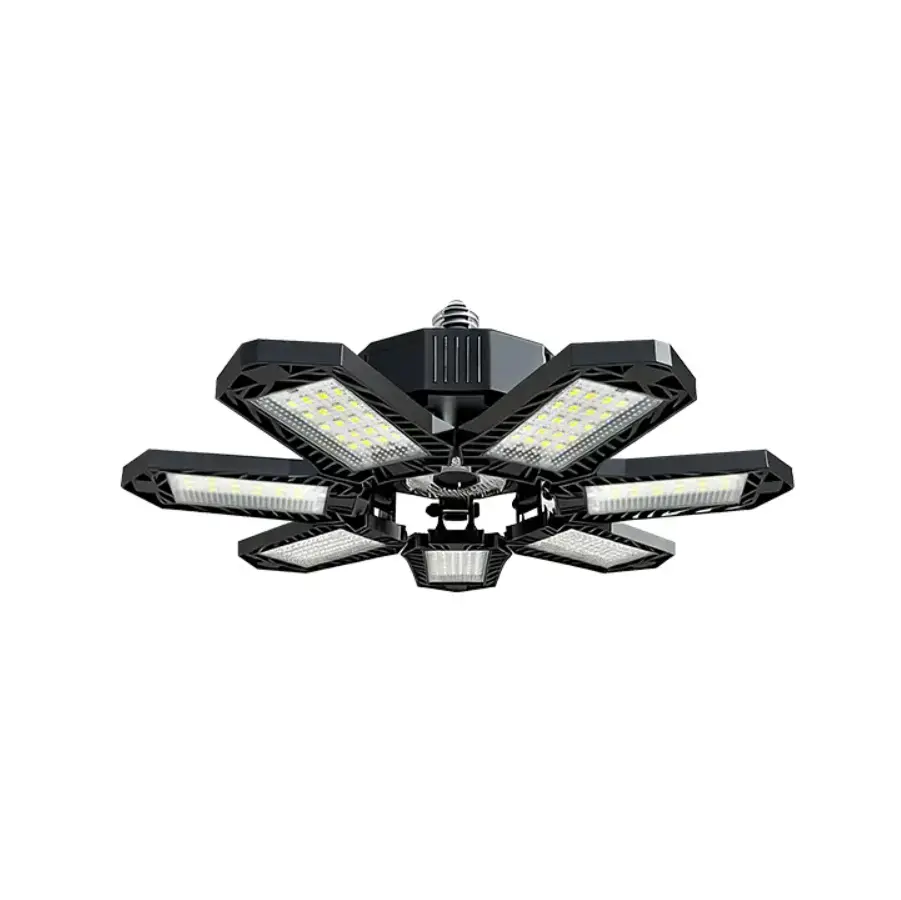 Foldable LED Garage Light - Deformable 7+1 Panel E26/E27 Shop Ceiling Bulb, Super Bright Work Light for Barn/Warehouse, Easy Installation, Led Lights, Summervibes