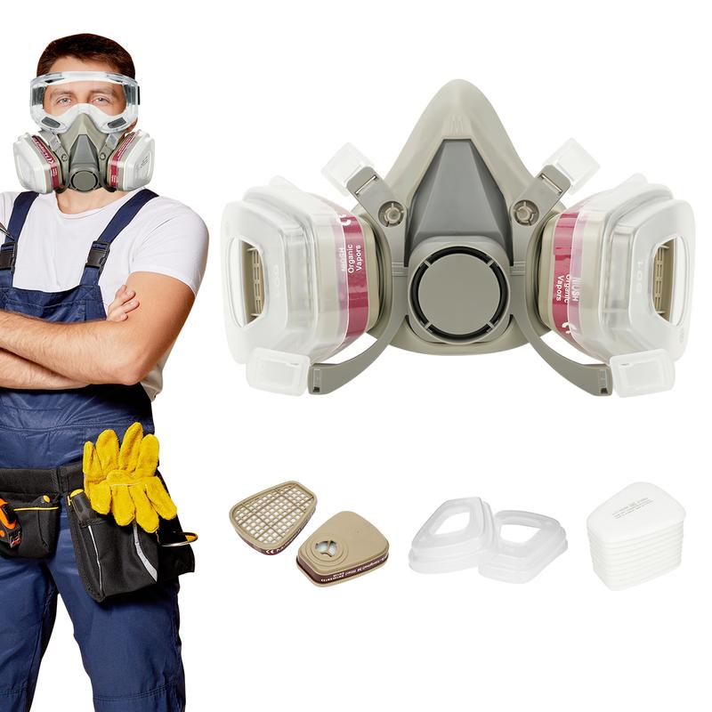 16 in 1 Reusable Safety Face Mask Set – Dual Respirator Gas Mask with ...