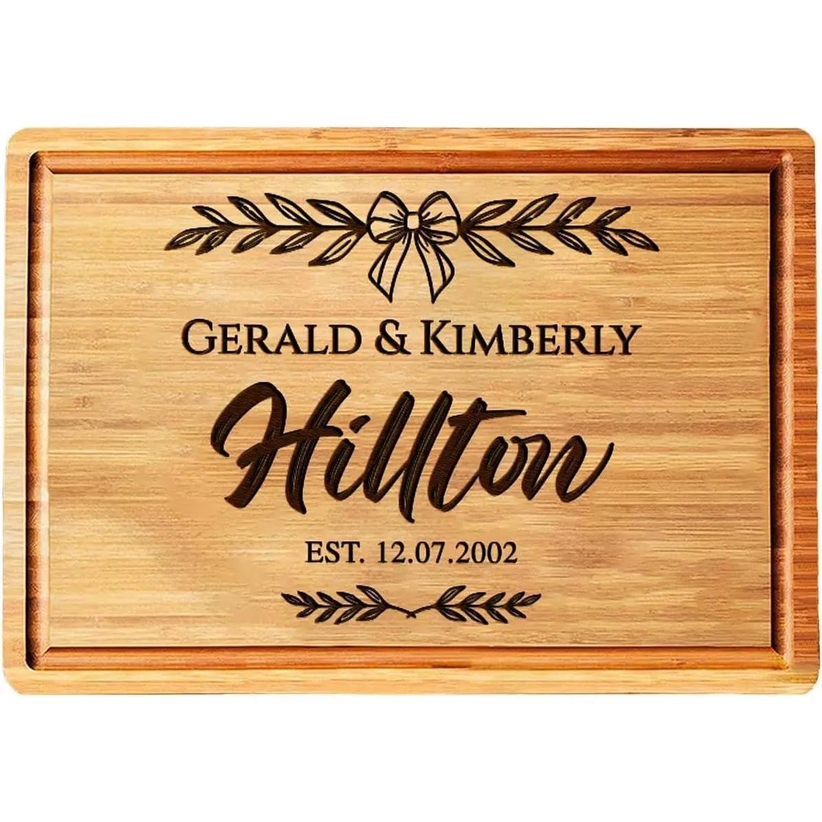 Personalized Cutting Board with Name Engraved Wedding Gifts, Unique Christmas Gift for Family, Wooden Anniversary Charcuterie Board Kitchen & Housewarming Gifts for Couples