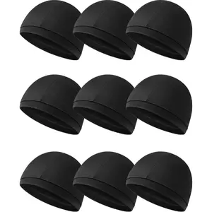 9 pcs sweat absorbing skull cap, unisex, durable head accessory, suitable for cycling, running, outdoor sports
