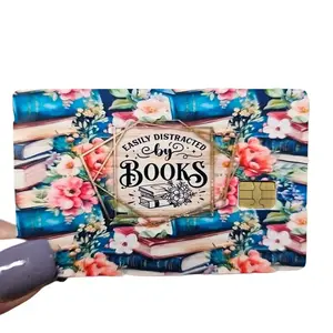 Book Lover Credit Card Skin – “Easily Distracted by Books” Cute Reading Debit Card Sticker, Aesthetic Card Cover