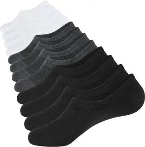 Mens No Show Socks Low Cut Non Slip Casual Invisible Socks 6 Pairs
