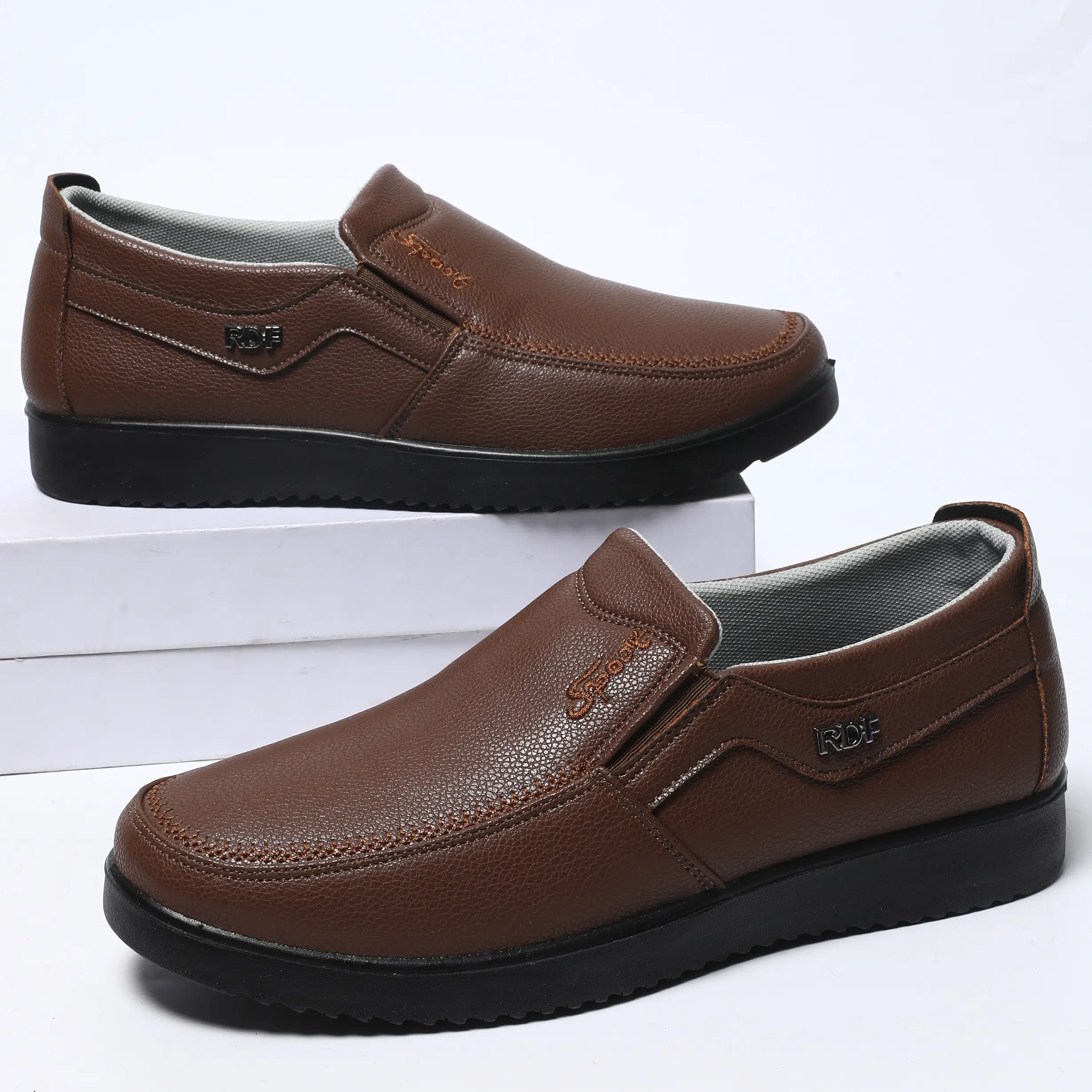 OFIREND Men's Business Casual Loafer Footwear, Lightweight Water-Resistant Synthetic Slip-On Flat Walking Shoes