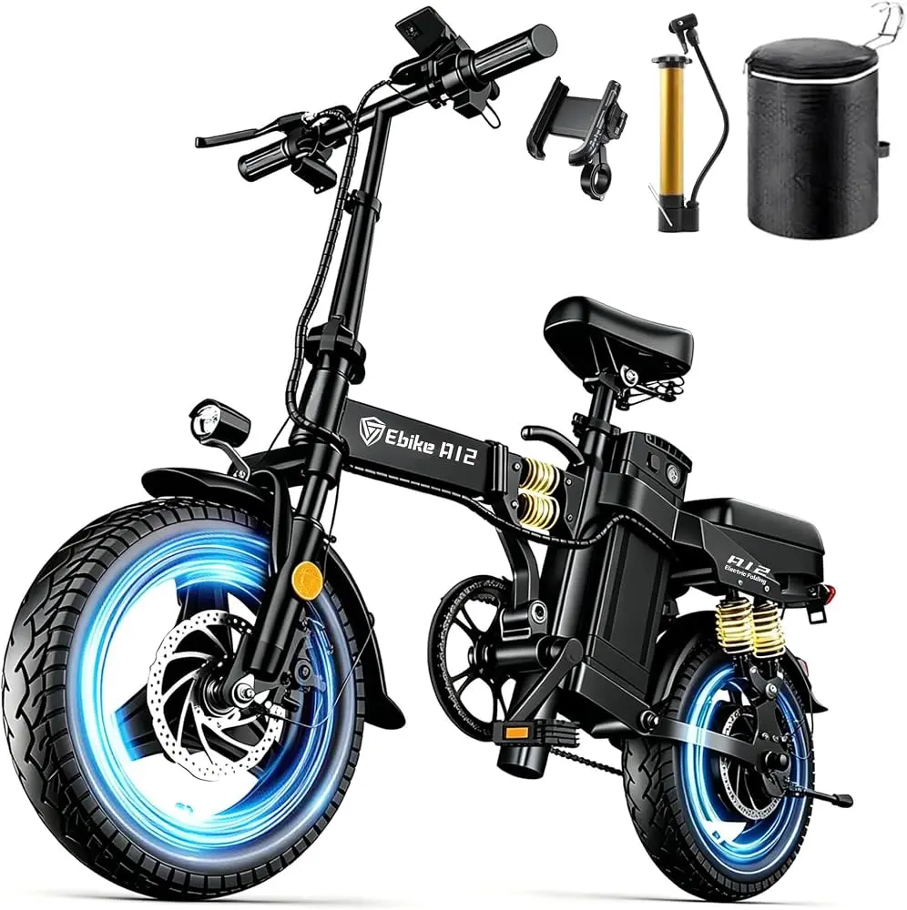 Foldable Electric Bike - 1000W, 48V 15Ah, Keyless Ignition, Max 60 mi Range, Sports & Outdoor Leisure Cycling Equipment