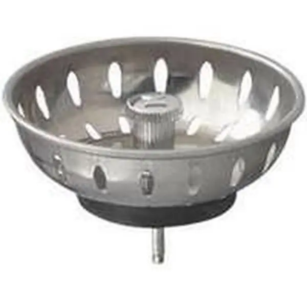 Plumb Pak pp820-22 Series Stainless Steel Sink Basket Strainer Replacement, Fixed Post, Push Button Drain Stopper, Kitchen Fixture Accessory