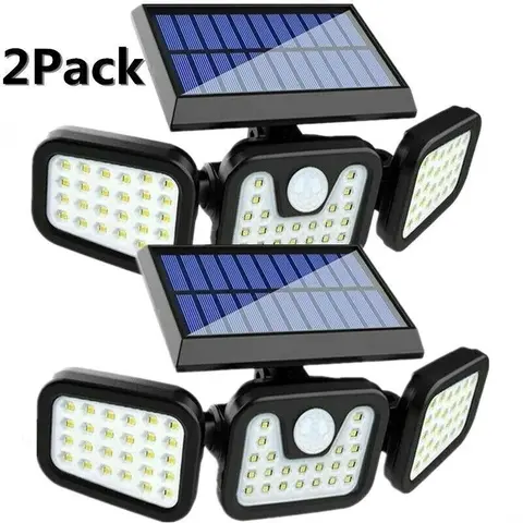 2 Pack Multi Purpose Solar Lights Outdoor Motion Sensor IP65 Waterproof Security Lamp with LED for Wall Fence Pathway Installation Yard Lighting Wall Mounted