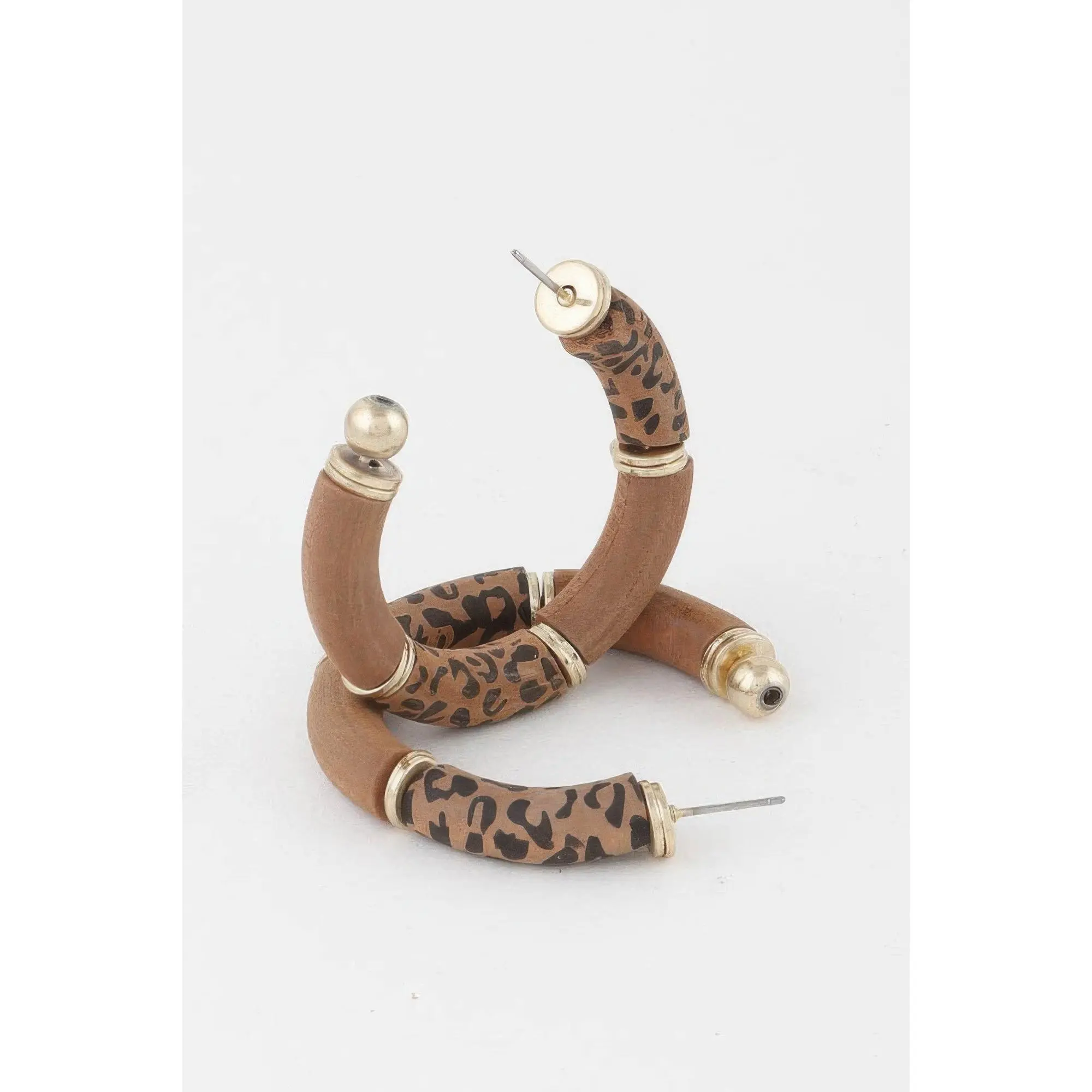 Leo Print Hoop Earrings