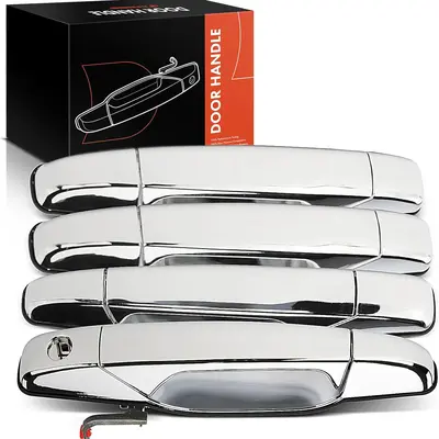Chrome Door Handle Covers For 07-13 Chevy Silverado, Tahoe, Suburban & GMC Sierra – Adhesive Overlay Set