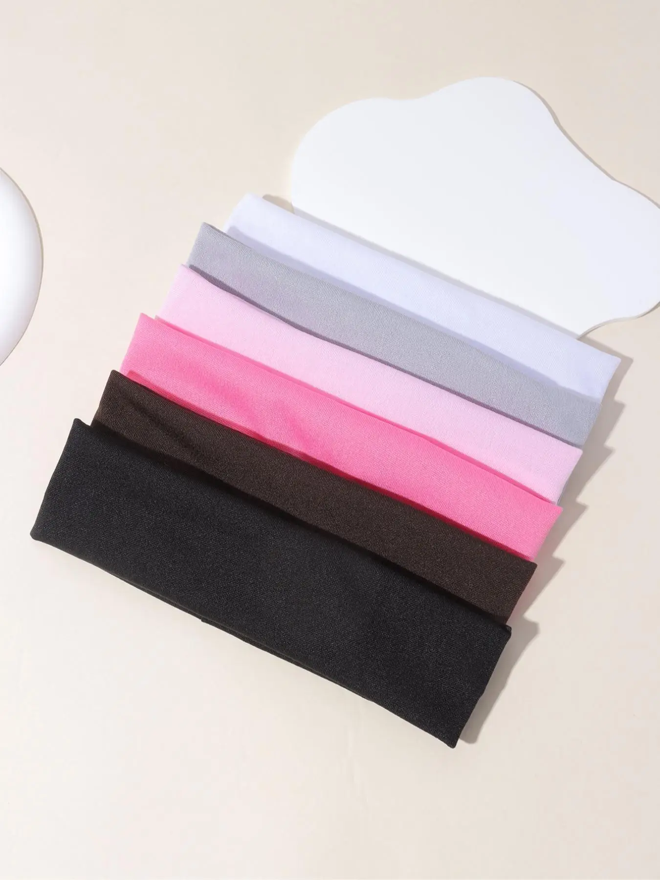 Women's Solid Elastic Hair Band for Galentineday Outfit, Sporty Sweat Absorbing High Stretch Hair Band for Yoga Gym Workout Running, Simple Hair Acces