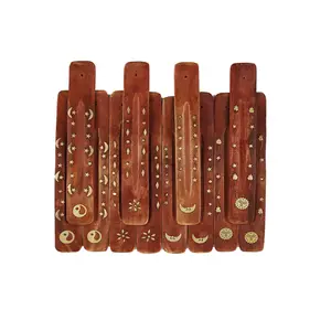Wooden Incense Ash Catchers - Assorted Brass (12)
