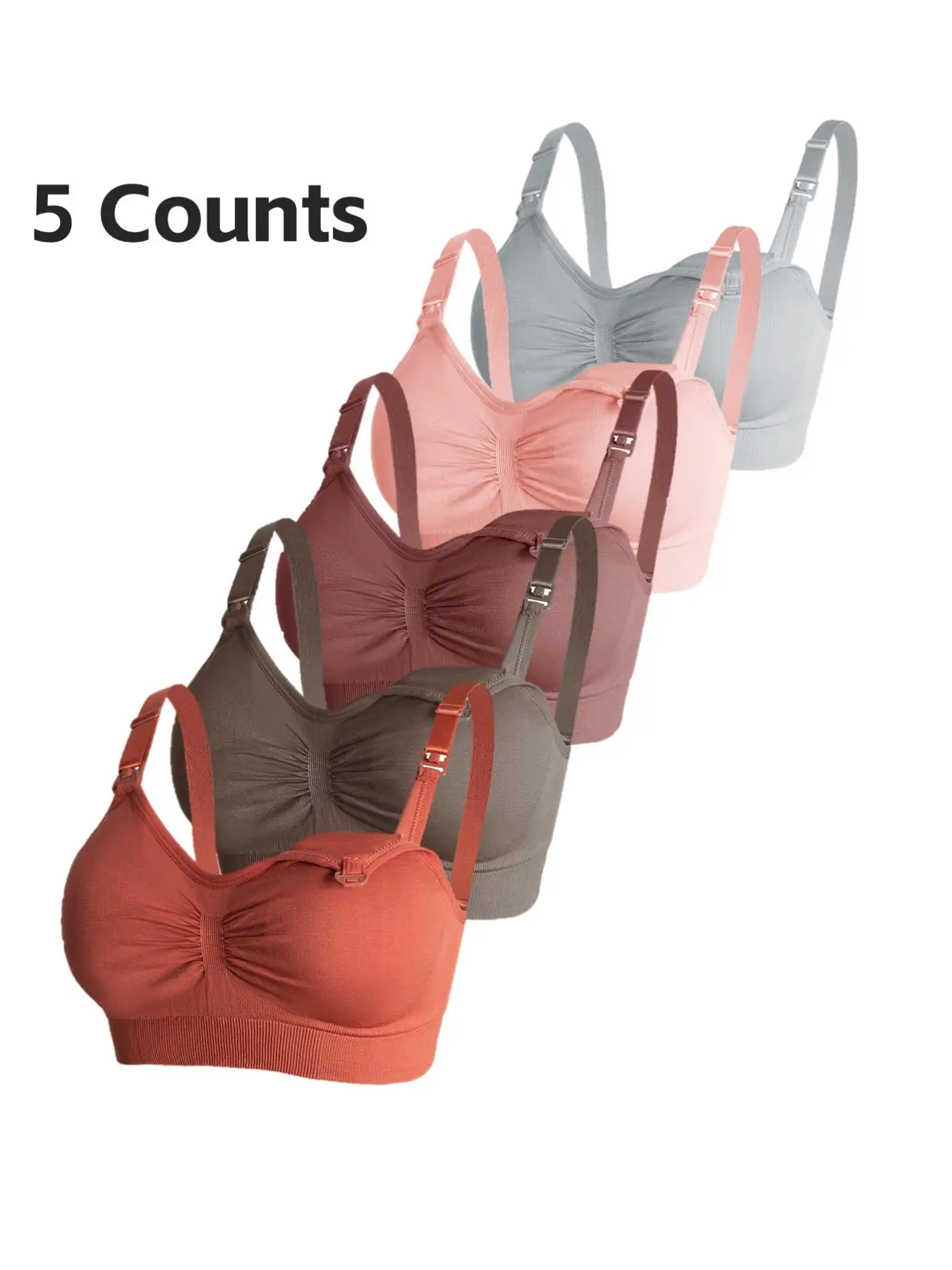 Maternity Solid Color Adjustable Strap Wireless Nursing Bra, Soft Comfortable Breathable Maternity Bra, Maternity Lingerie for All Seasons, Bras for W