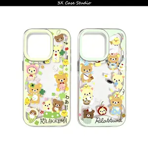 Y2K Cute Bear Rilakkumas Phone Case For iPhone 17 16 15 14 13 12 Pro Max Plus Anti Fall Birthday And Holiday Gifts Case Cover